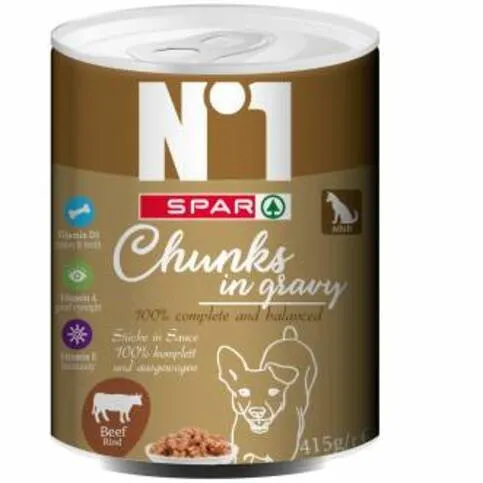 SPAR No1 Dog Can With Beef 415g