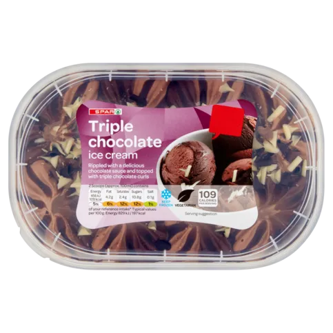 Spar Triple Chocolate Ice Cream 900ml