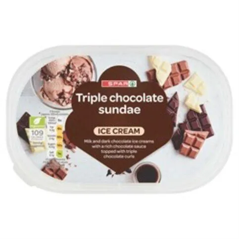 FROZEN: SPAR TRIPLE CHOCOLATE ICE CREAM 900ML