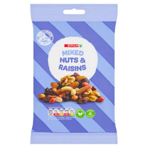 Spar unsalt nut and raisins mix 215g