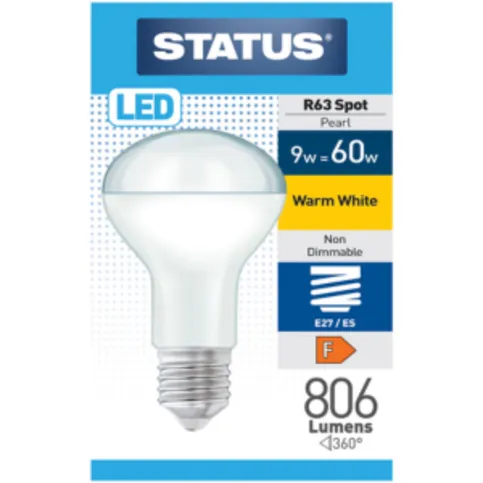 Status 9W/60W LED R63 Spotlight ES Cap