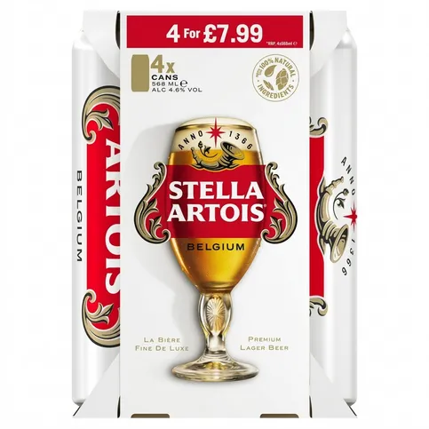 Stella Artois Lager 4 x 568ml
