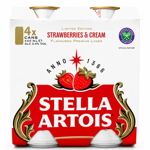 STELLA ARTOIS STRAWBERRY & CREAM 4PK - 3.4%