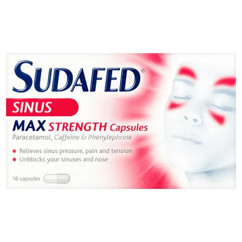 Sudafed Sinus Max Strength Capsules 16 Capsules