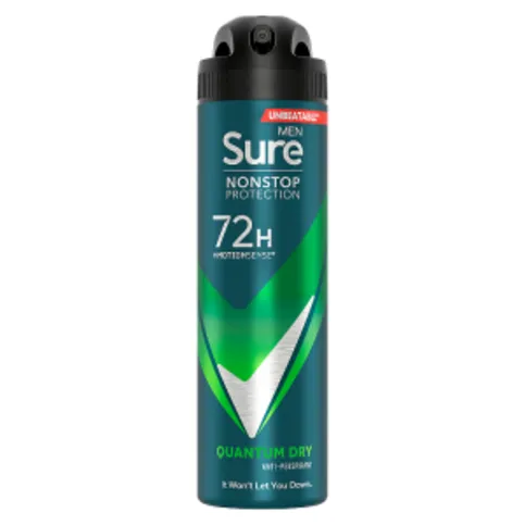 Sure Men Anti-perspirant Deodorant Aerosol Quantum Dry Nonstop Protection 150 ml