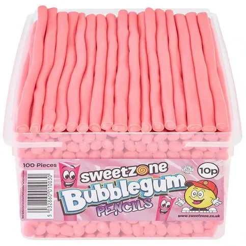 SWEETZONE BUBBLEGUM PENCILS 100PK