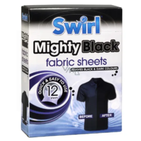 Swirl Mighty Black Fabric Sheets 12 Pack