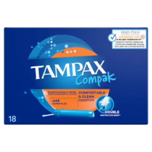 TAMPAX COMPAK SUPER PLUS TAMPONS WITH APPLICATOR PM£3.49 18S