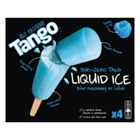 Tango Liquid Ice Blue Raspberry Ice Lollies 4 x 65ml
