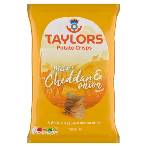 Taylors Potato Crisps Mature Cheddar & Onion Flavour 150g