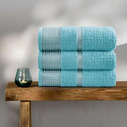 TEAL Large Luxury Bath Towels - Pack of 3