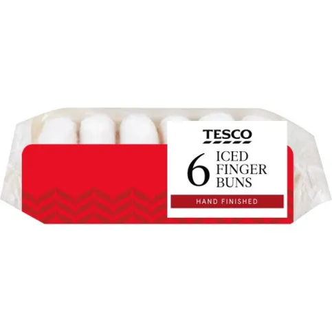 Tesco Iced Finger Buns 6 Pack (409325)