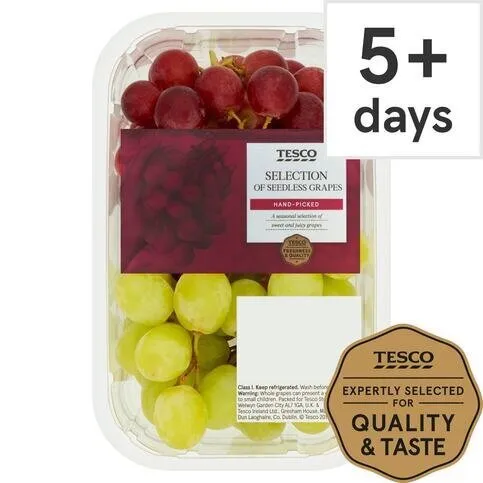 Tesco Red And Green Seedless Grapes 500g