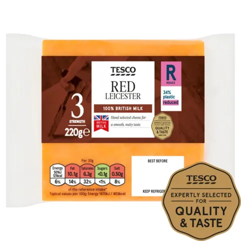 Tesco Red Leicester Cheese 220g