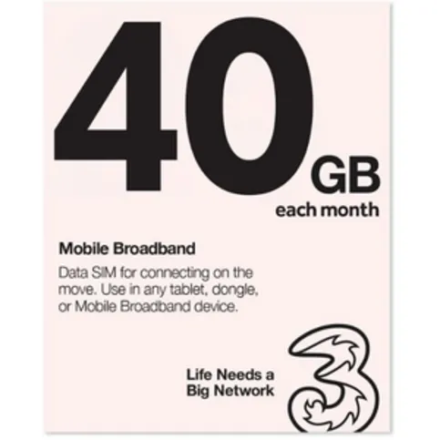 Three Sim Card 30gb