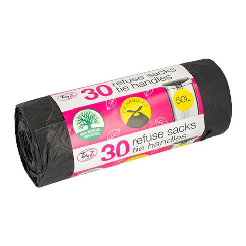 BIN SACK 50L TIE 30PK
