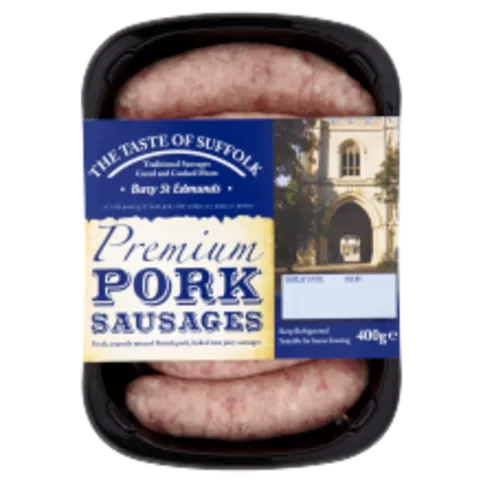 The Taste of Suffolk Premium Pork Sausages 400g