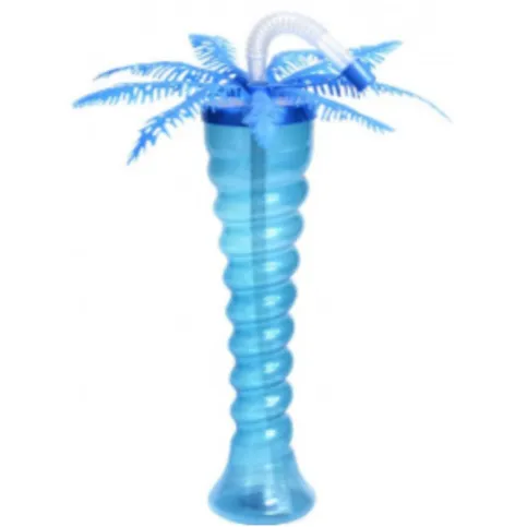 Tropical Ice Palm Tree Cup Blue Raspberry