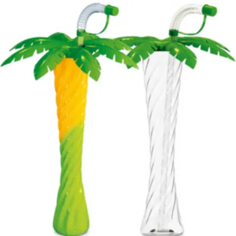 Tropical Ice Palm Tree Cup( Blue Raspberry & Strawberry Cream)