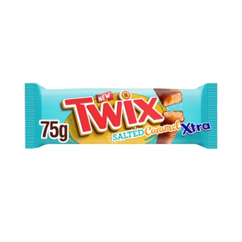 Twix Xtra Salted Caramel Chocolate Biscuit Twin Bars 75g
