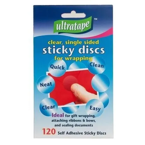 Ultratape Clear Sticky Discs 120 Pack