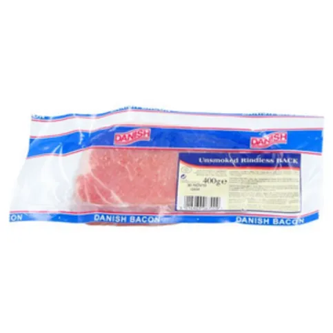 Danish Unsmoked Rindless Back Bacon 400g