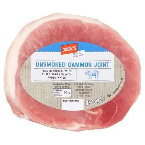 Jack's Unsmoked Gammon Joint 750g