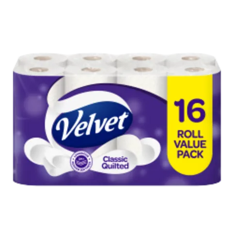 VELVET CLASSIC QUILTED TOILET ROLLS 16PK