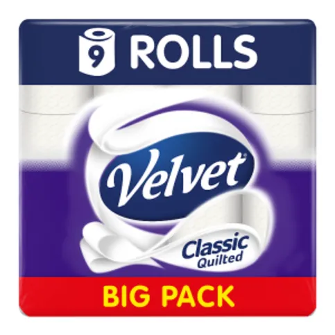 Velvet Classic Quilted Toilet Tissue 9 Rolls