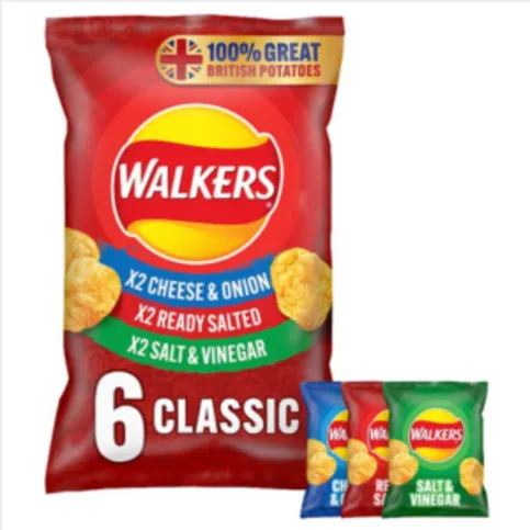 Walkers Classic Variety 6 x 25g - Multipack Crisps