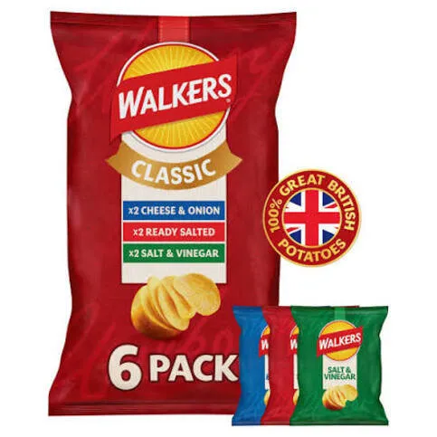 Walkers Classic Variety Multipack Crisps 6x25g