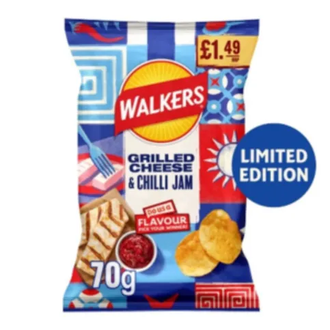 Walkers Grilled Cheese & Chilli Jam Sharing Crisps 70g