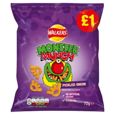 Walkers Monster Munch Pickled Onion Snacks £1 RRP PMP 72g