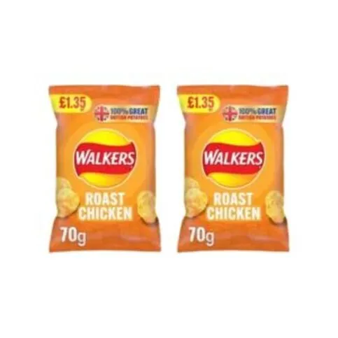 Walkers Roast Chicken Crisps 70g x 2