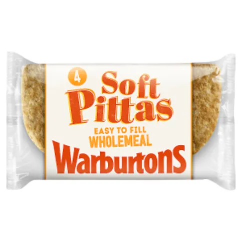 Warburtons 4 Wholemeal Soft Pittas