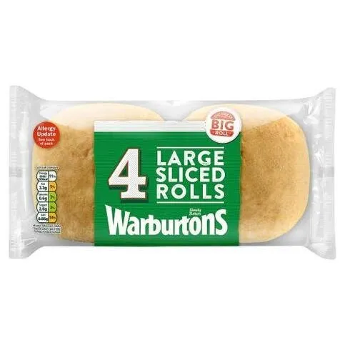 Warburtons 4 Large Sandwich Rolls