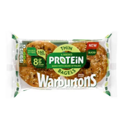 Warburtons 4 Seeded Protein Thin Soft & Sliced Bagels