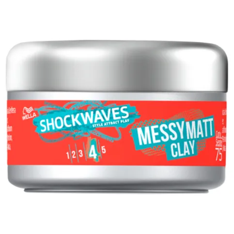 Wella Shockwaves Messy Matte Clay, 75 ml