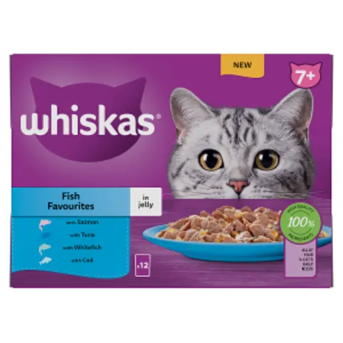 Whiskas 7+ Cat Pouch Fish Jelly 12pk 12x85g