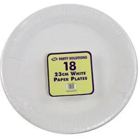 White Paper Plates 18 Pack