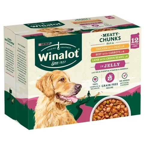 Winalot Meaty Chunks In Jelly 100g 12 Pack