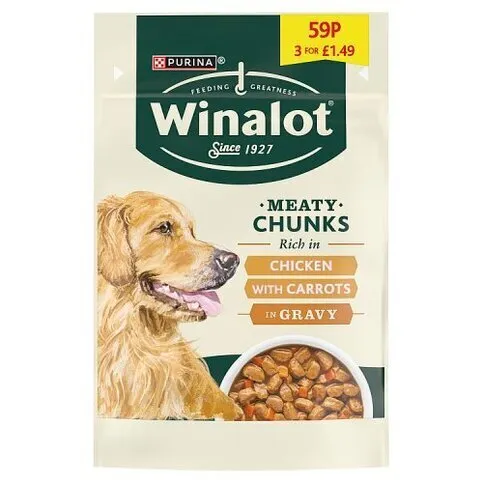 WINALOT POUCH CHICKEN IN GRAVY PM59P/3F£1.49 100G