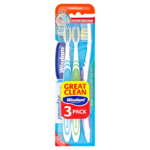 Wisdom Regular Fresh Medium Toothbrush 3pk 3pk