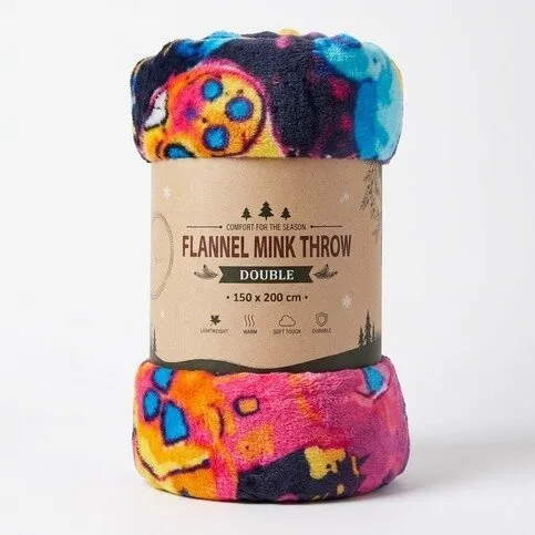 XMAS MINK FLANNEL THROW - GAMER