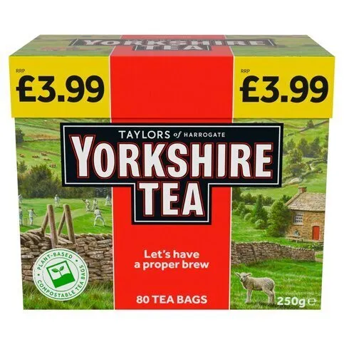 YORKSHIRE TEA BAGS PM£3.99 80S