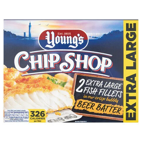 Young's Chip Shop 2 Extra Large Fish Fillets 300g