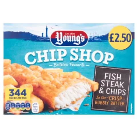 Young's Chip Shop Fish Steak & Chips 300g