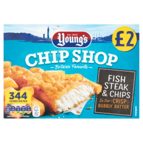 Young's Chip Shop Fish Steak & Chips 300g