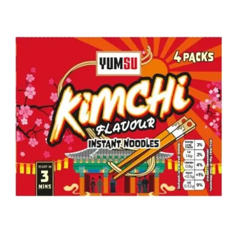 Yumsu Kimchi Flavour Noodles 4 Pk