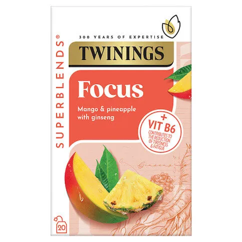 Twinings Superblends Focus Mango & Pineapple with Ginseng Tea Bags 30g